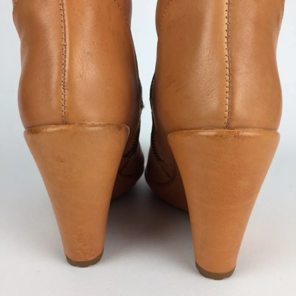Kork Ease Adrianne Tan Leather Tall OTK Over the Knee Wedge Boot 6